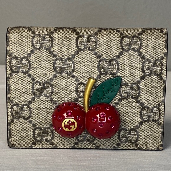 Gucci Cherry GG Supreme PVC Wallet - Picture 2 of 12